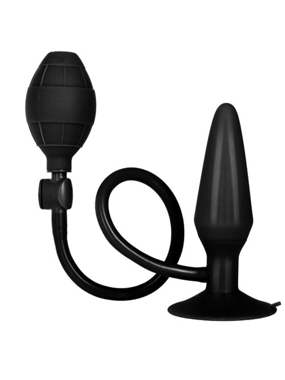 Black Booty Call Pumper Silicone Inflatable Medium Anal Plug 716770083630