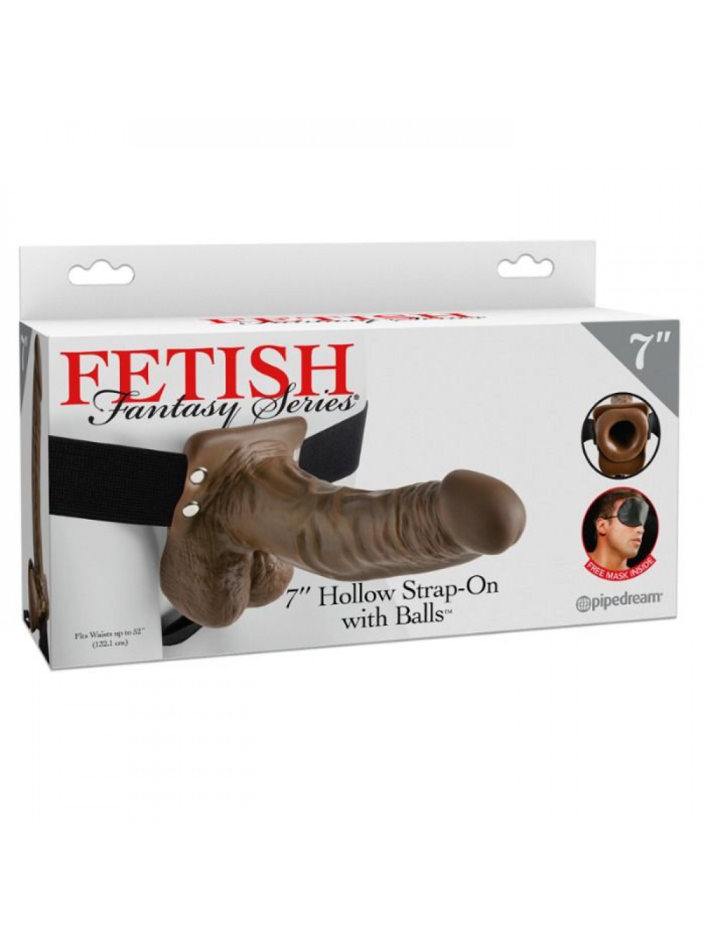 FETISH FANTASY SERIES 7" HOLLOW STRAP-ON WITH BALLS 603912741544