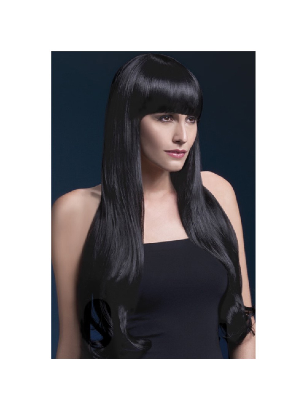 Fever Bella Wig 28inch/71cm Black Natural Wave with Fringe 5020570425299