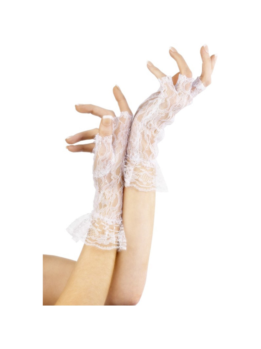 Fingerless Lace Gloves White 5020570250426