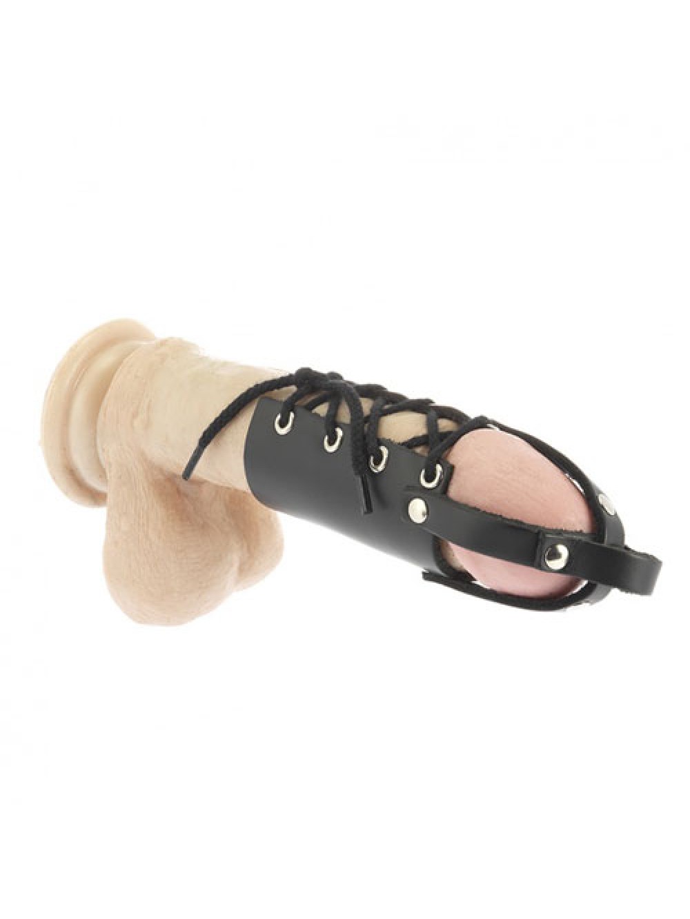 Leather Cock Ring With Penis Tube 8718924227879