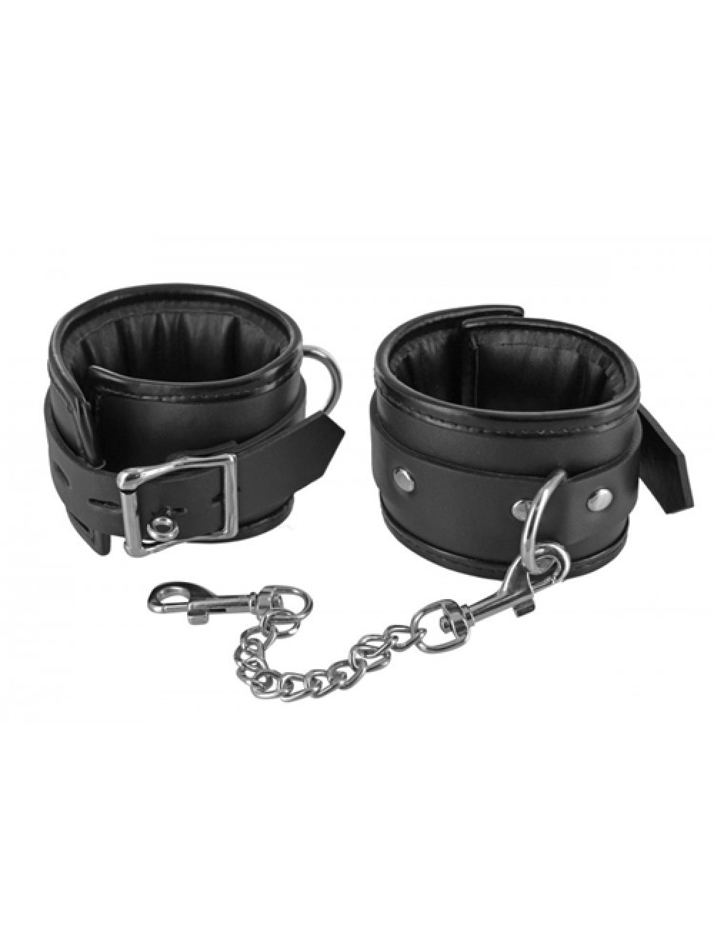 Locking Padded Wrist Cuffs with Chain 848518019158