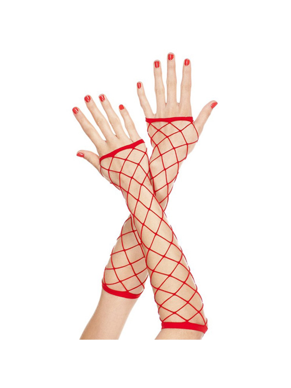 Net fingerless gloves RED 849450026952