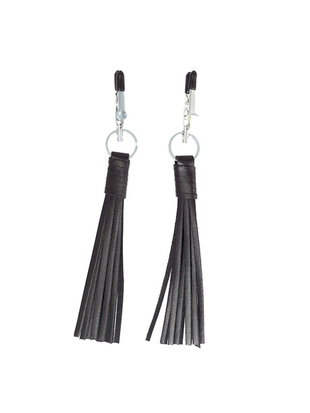 Nipple Clamps With Black Leather Tassels 8718924230343