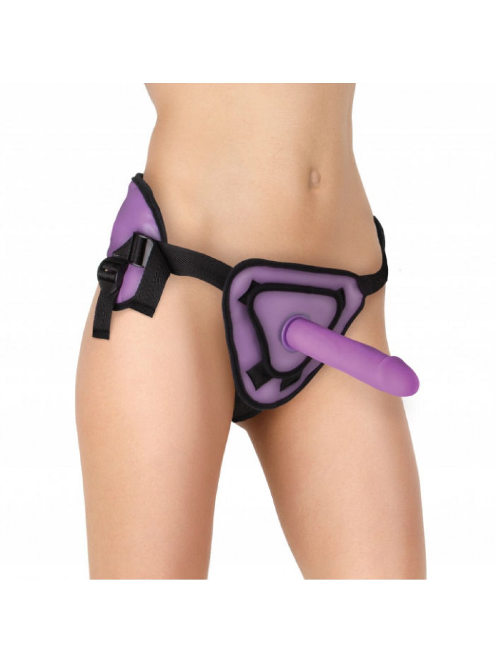 OUCH DELUXE STRAP ON SILICONE DELUXE PURPLE  20.5  CM 8714273301611