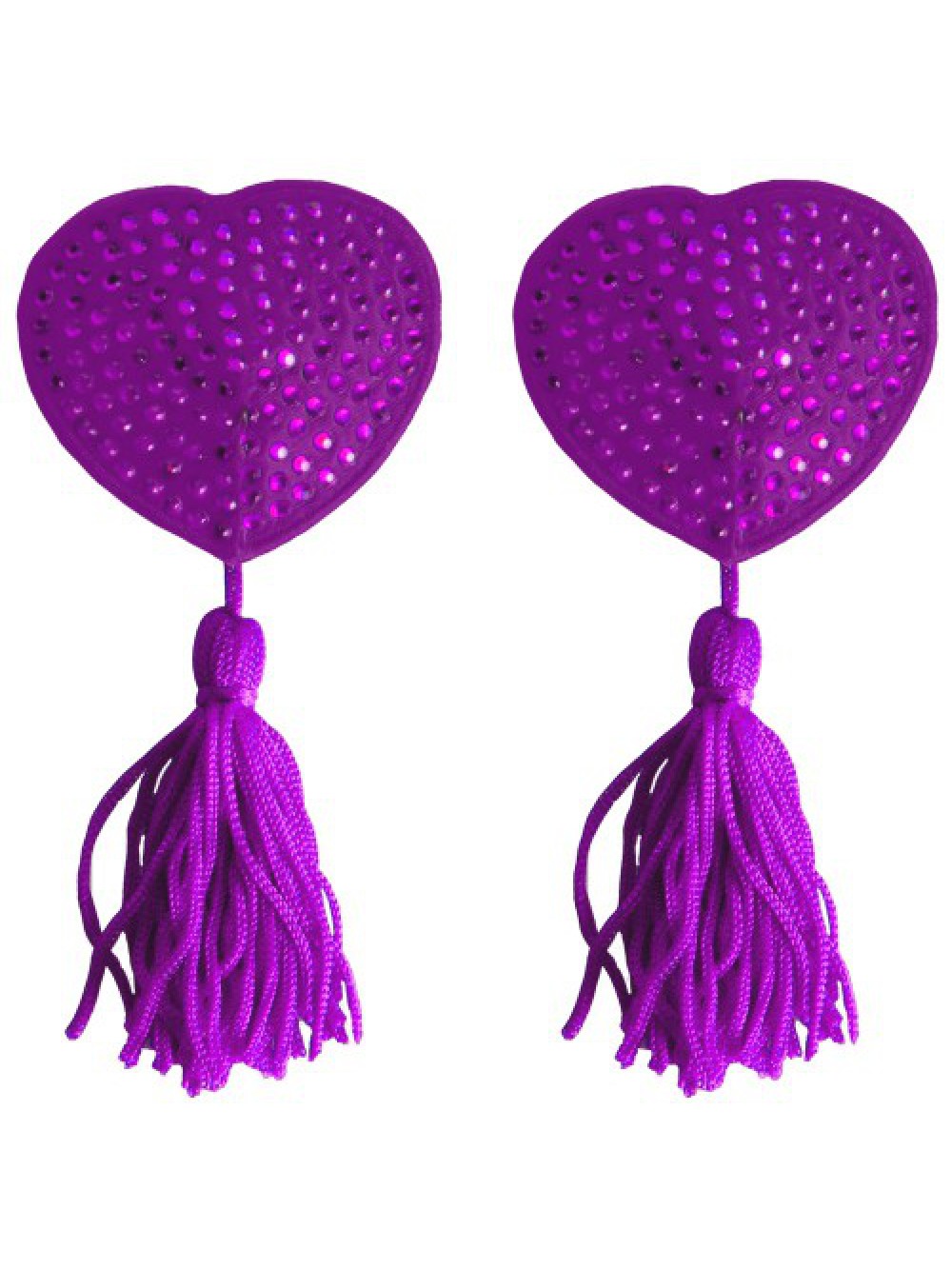 HEART NIPPLE TASSELS OUCH! NIPPLE COVERS PURPLE 8714273948090