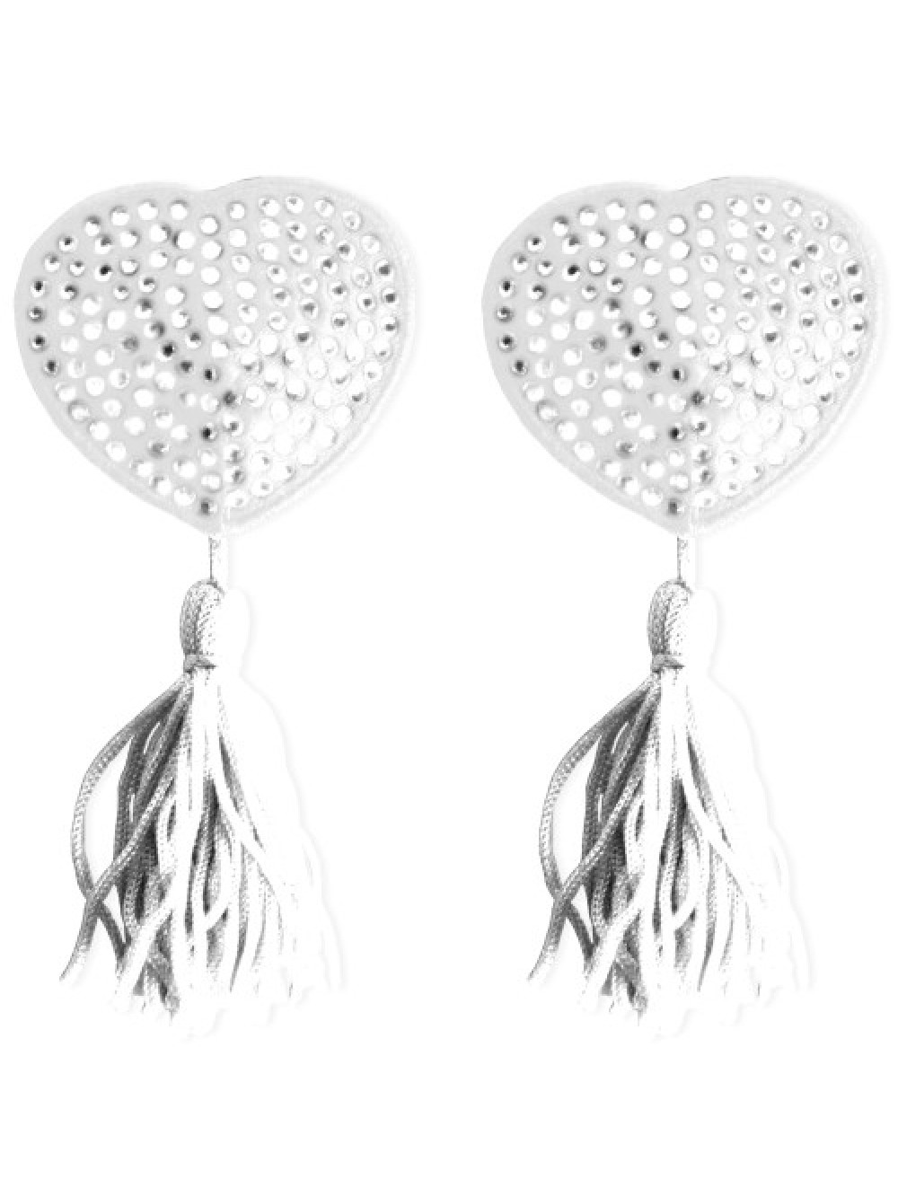 HEART NIPPLE TASSELS OUCH! NIPPLE COVERS WHITE 8714273948120