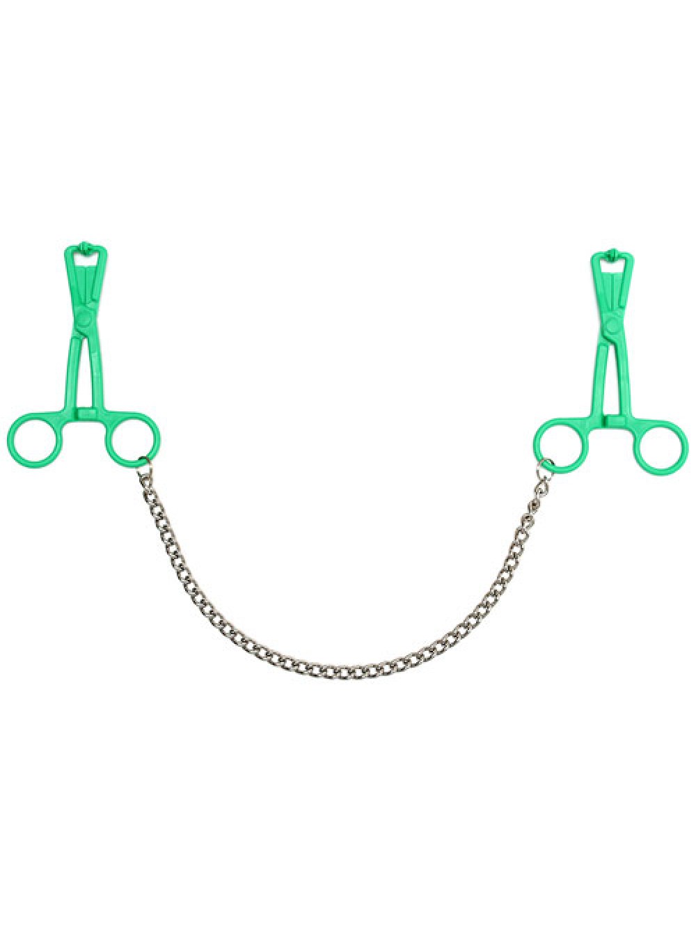 Green Scissor Nipple Clamps With Metal Chain 8718924230114