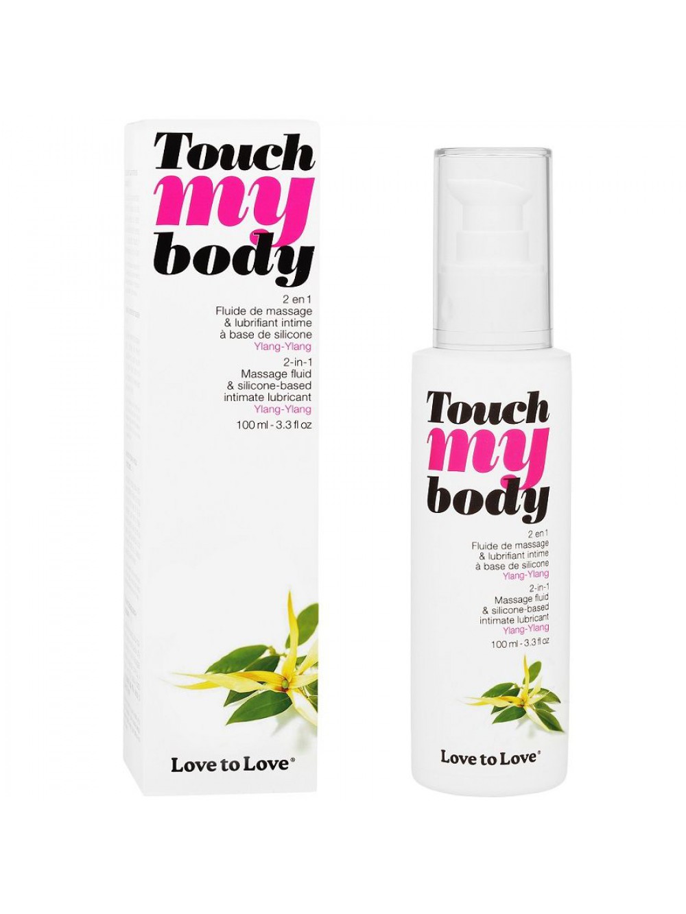 TOUCH MY BODY 2 EN 1 ACEITE MASAJE + LUBRICANTE SILICONA YLANG-YLANG 100ML