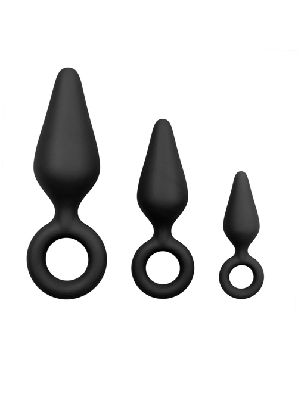 Dilatatore anale nero con anello - Set