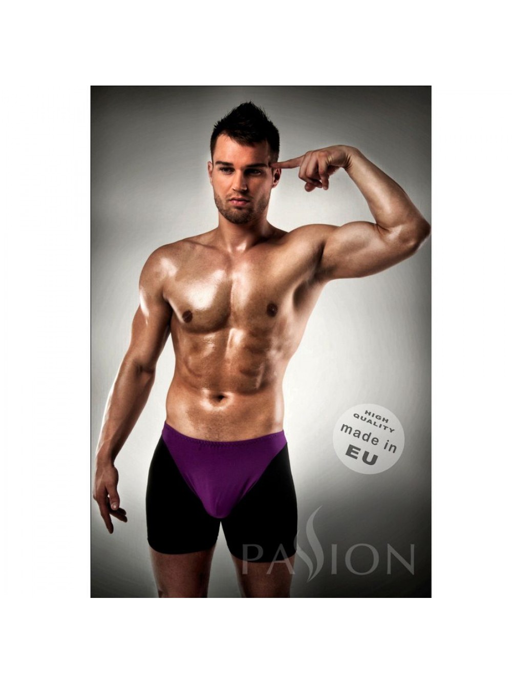 Boxer fesses nues noir et violet 009 - S-M