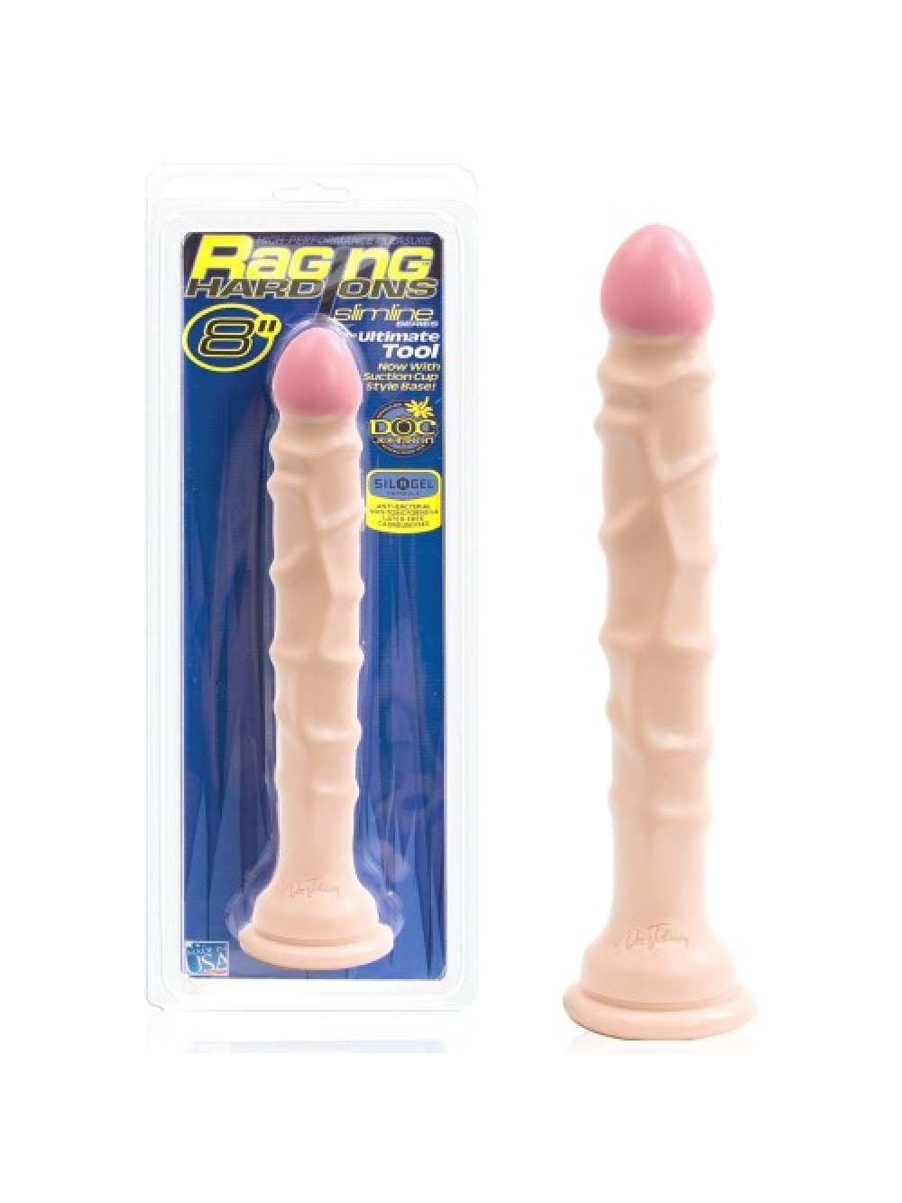 RAGING HARD-ONS SLIMLINE WITH SUCTION CUP 8' ANAL PLUG