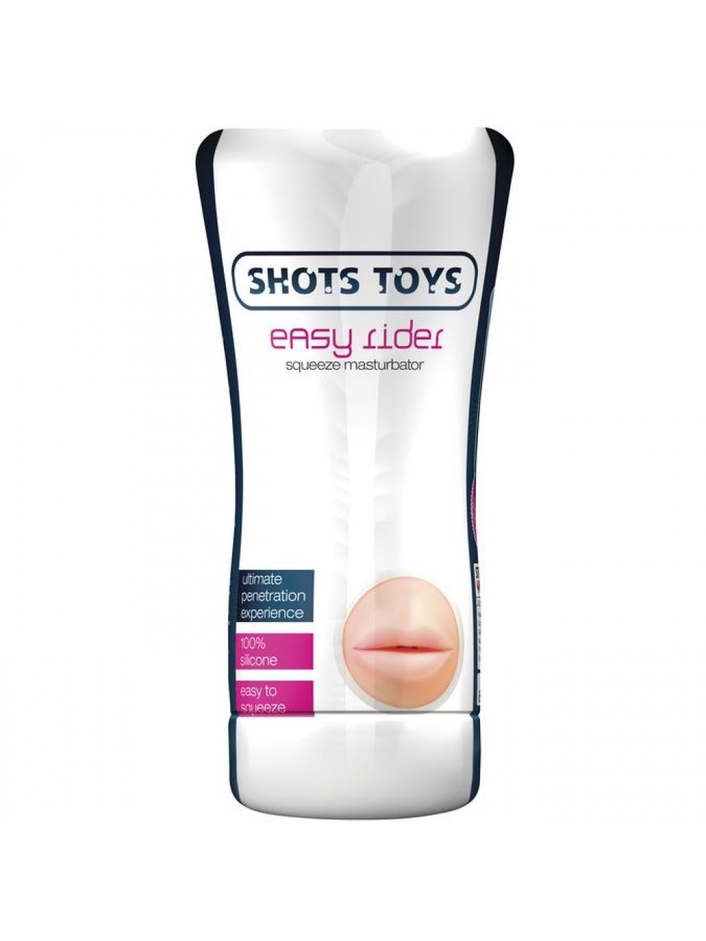 Shots Toys Masturbatore Realistico Easy Rider con Involucro Schiacciabile per Extra Stimolazione, Bocca