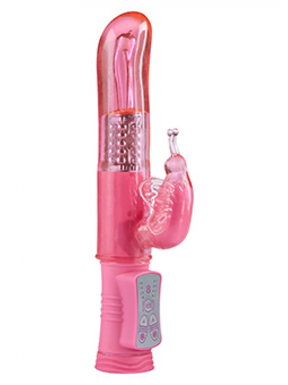 Vibratore Rabbit Happy Hugging con Testa Rotante e Stimolatore Clitoride 23 X 3 cm.