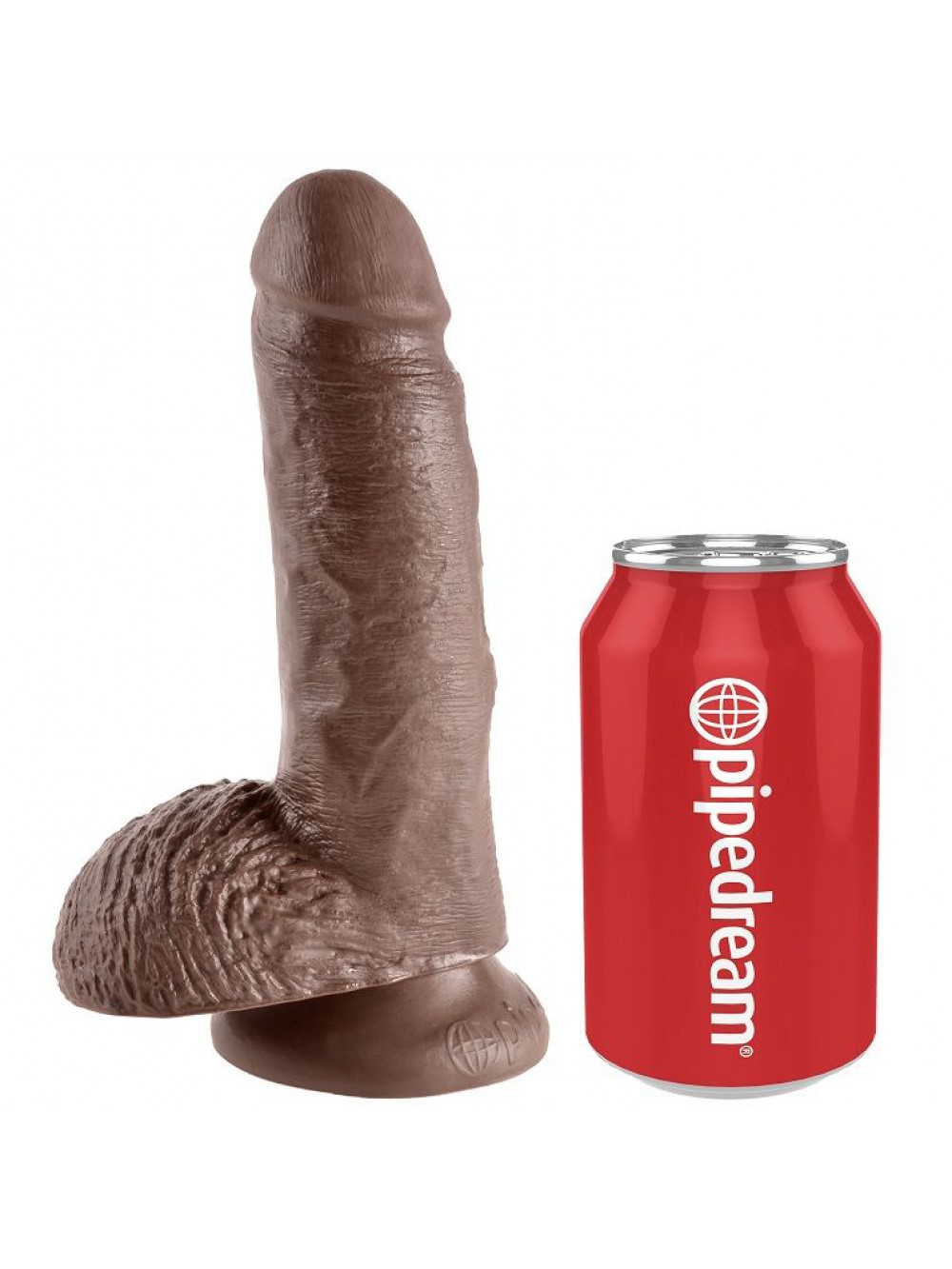 KING COCK 7" COCK BROWN WITH BALLS 17.8 CM