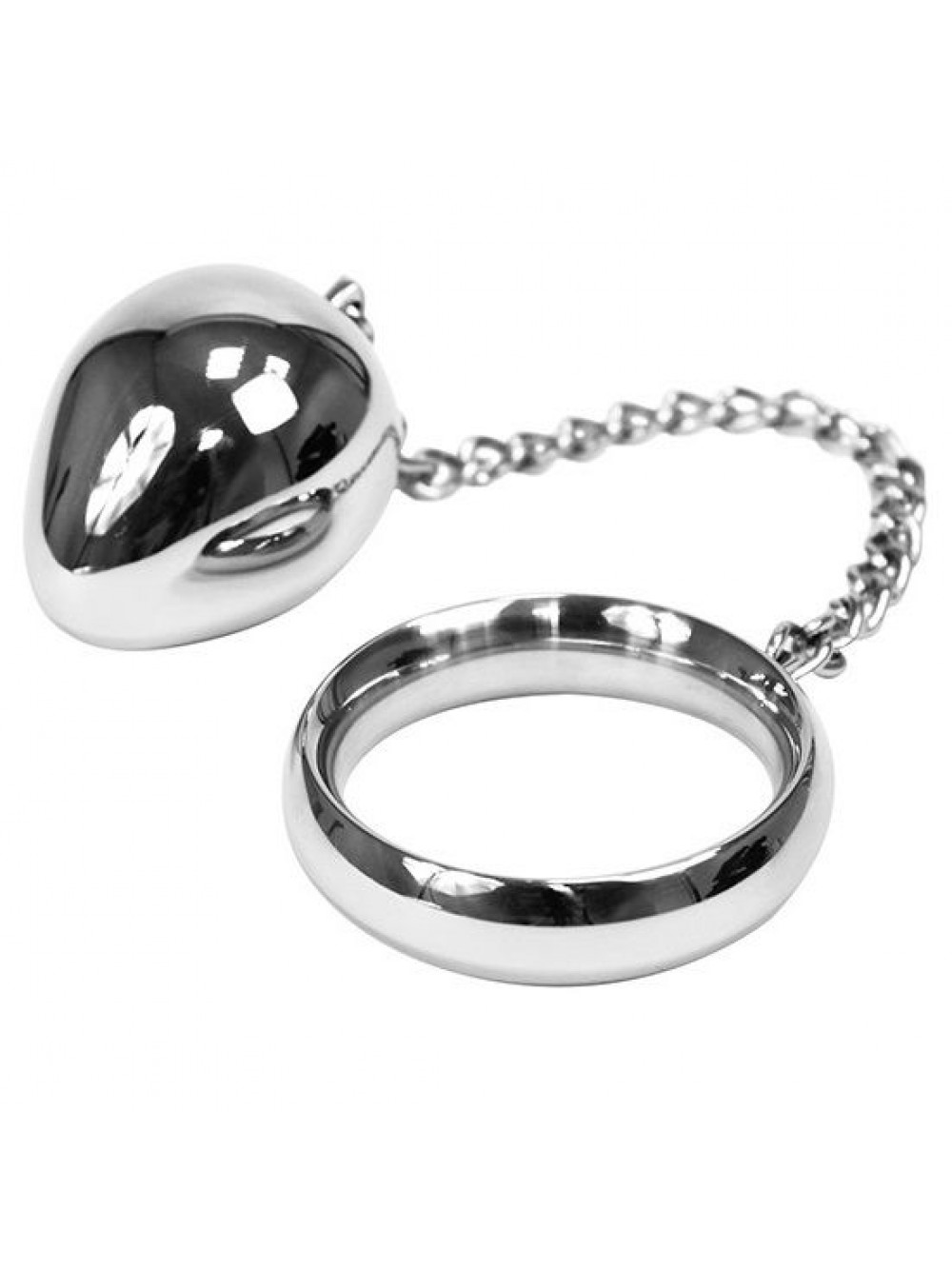 METALHARD COCK RING 40MM + CHAIN BEAD