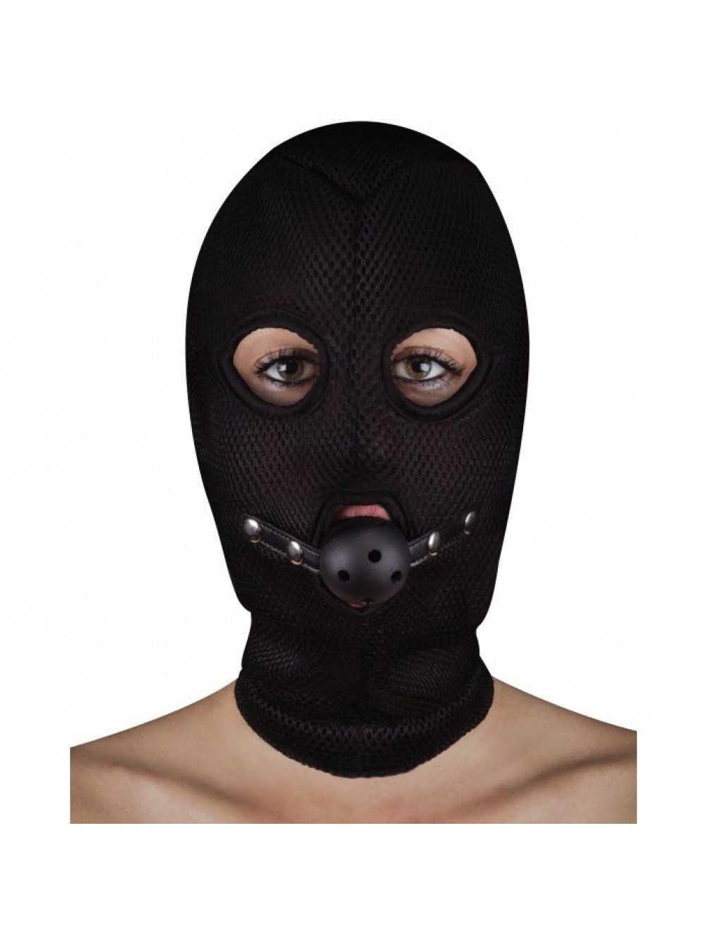 Ouch! Maschera Bondage Balaclave con Morso a Pallina