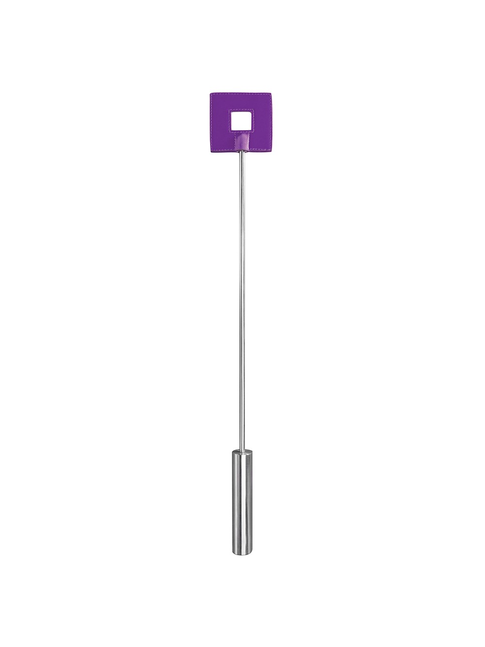 OUCH! LEATHER SQUARE TIPPED METAL CROP PURPLE