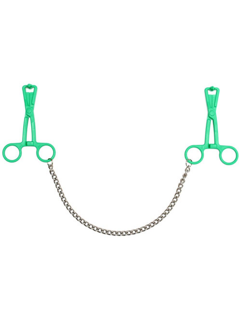 Green Scissor Nipple Clamps With Metal Chain