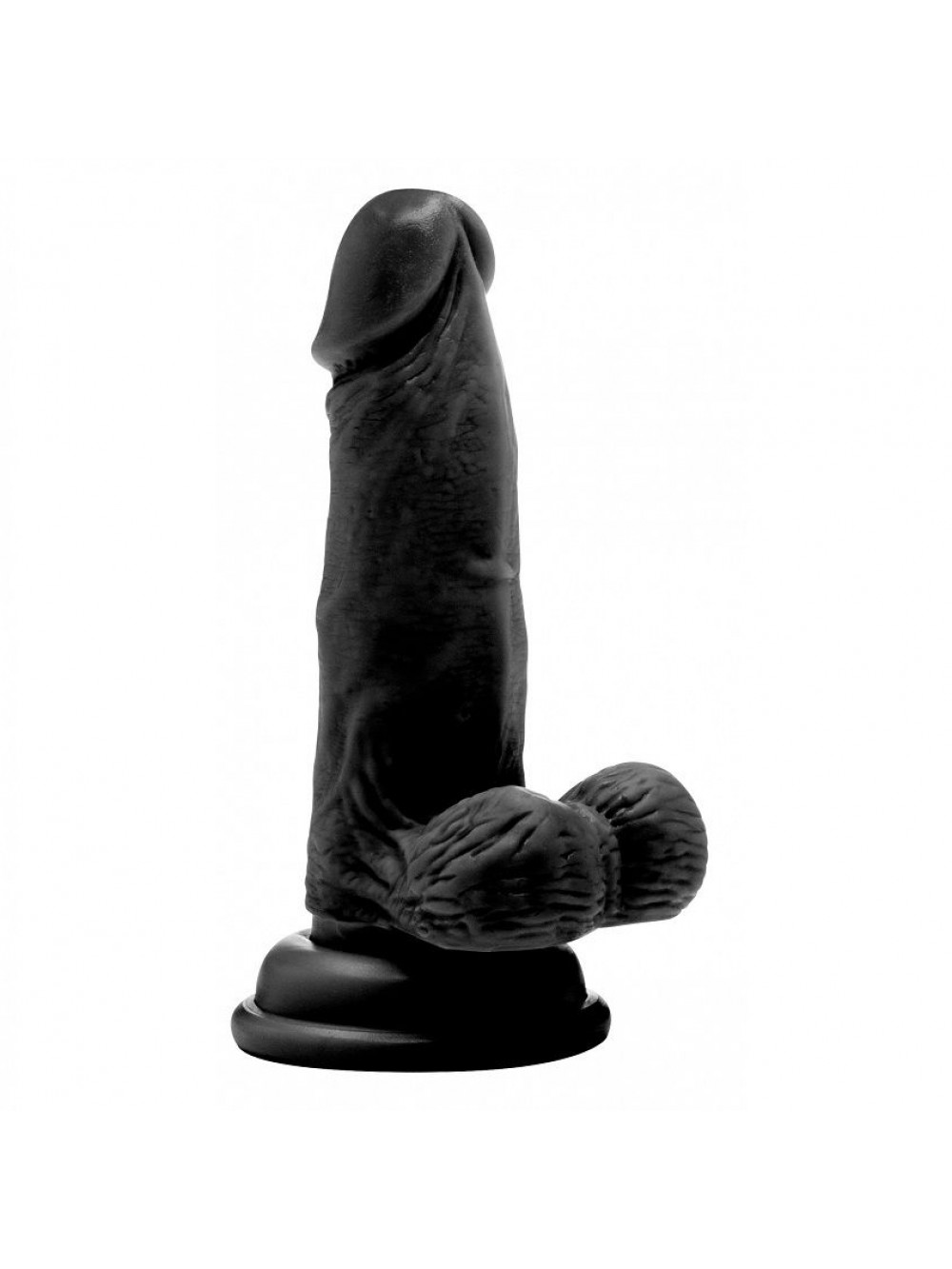 Real Rock Fallo Realistico con Scroto, 15 cm, Nero