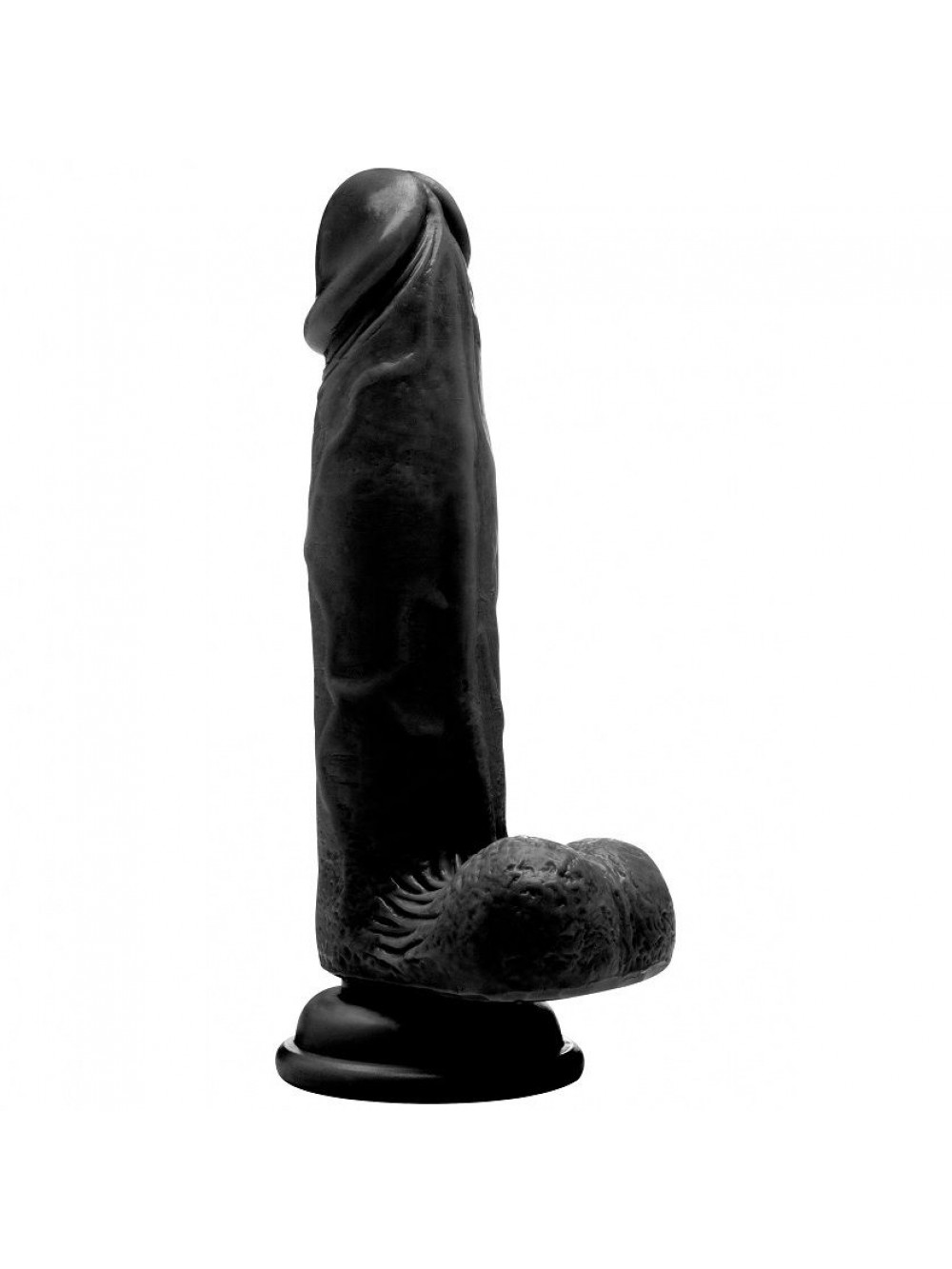 Real Rock Fallo Realistico con Scroto, 20 cm, Nero