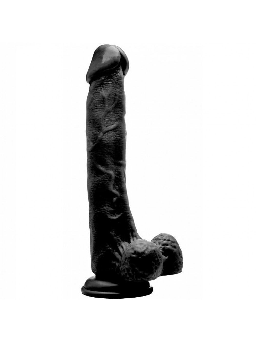 Real Rock Fallo Realistico con Scroto, 27 cm, Nero