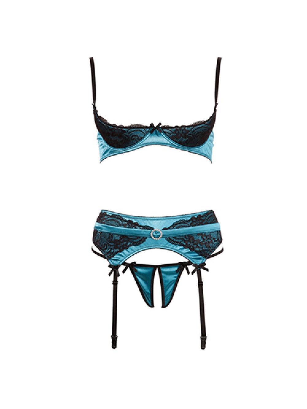 Set reggiseno a balconcino giada 80 B/M