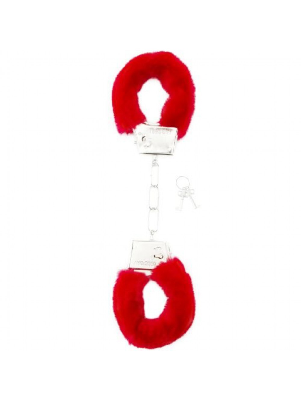 Shots Toys Manette in Metallo con Pelo, Rosso