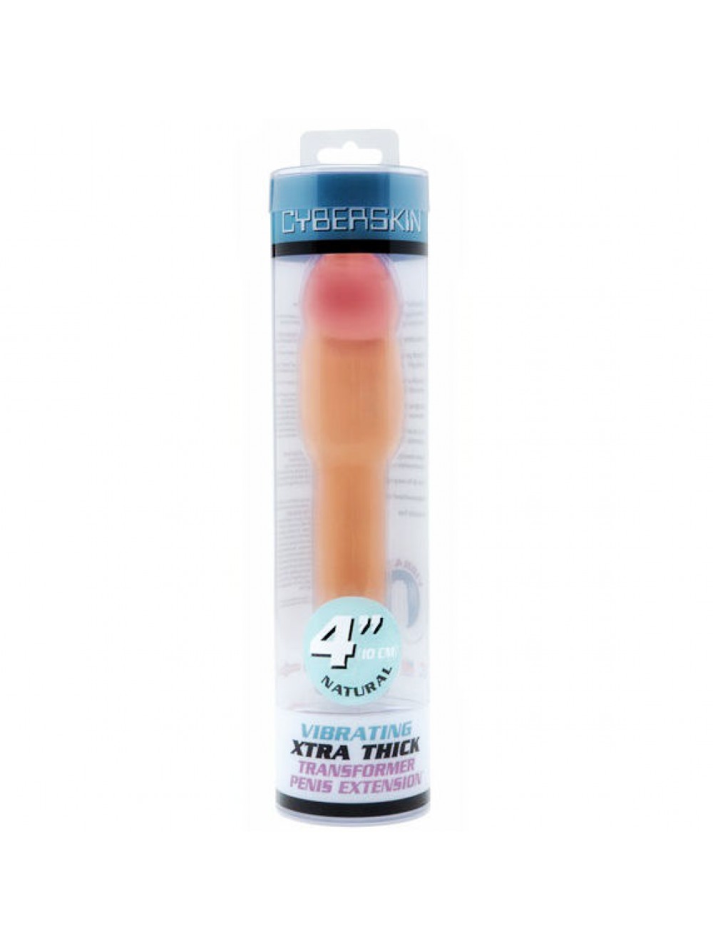 GUAINA FALLICA VIBRANTE CYBERSKIN 4 XTRA THICK VIBRATING TRANSFORMER PENIS EXTENSION LIGHT