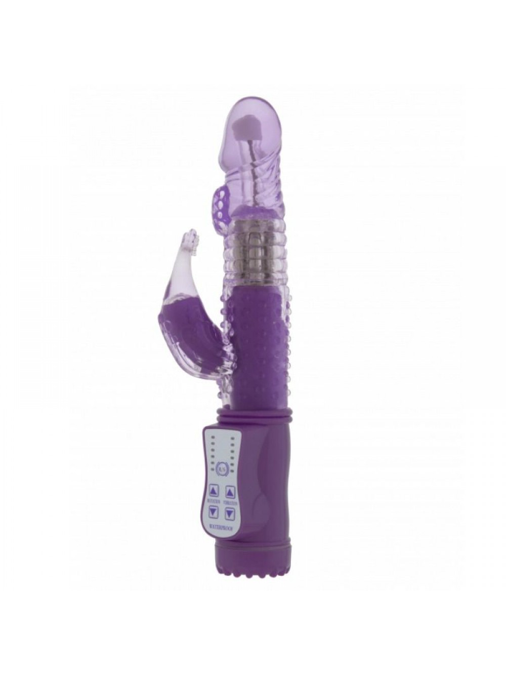 GC Vibratore a Forma di Delfino con Sfere Massaggianti e Stimolatore Clitoride, Viola - 1 Prodotto