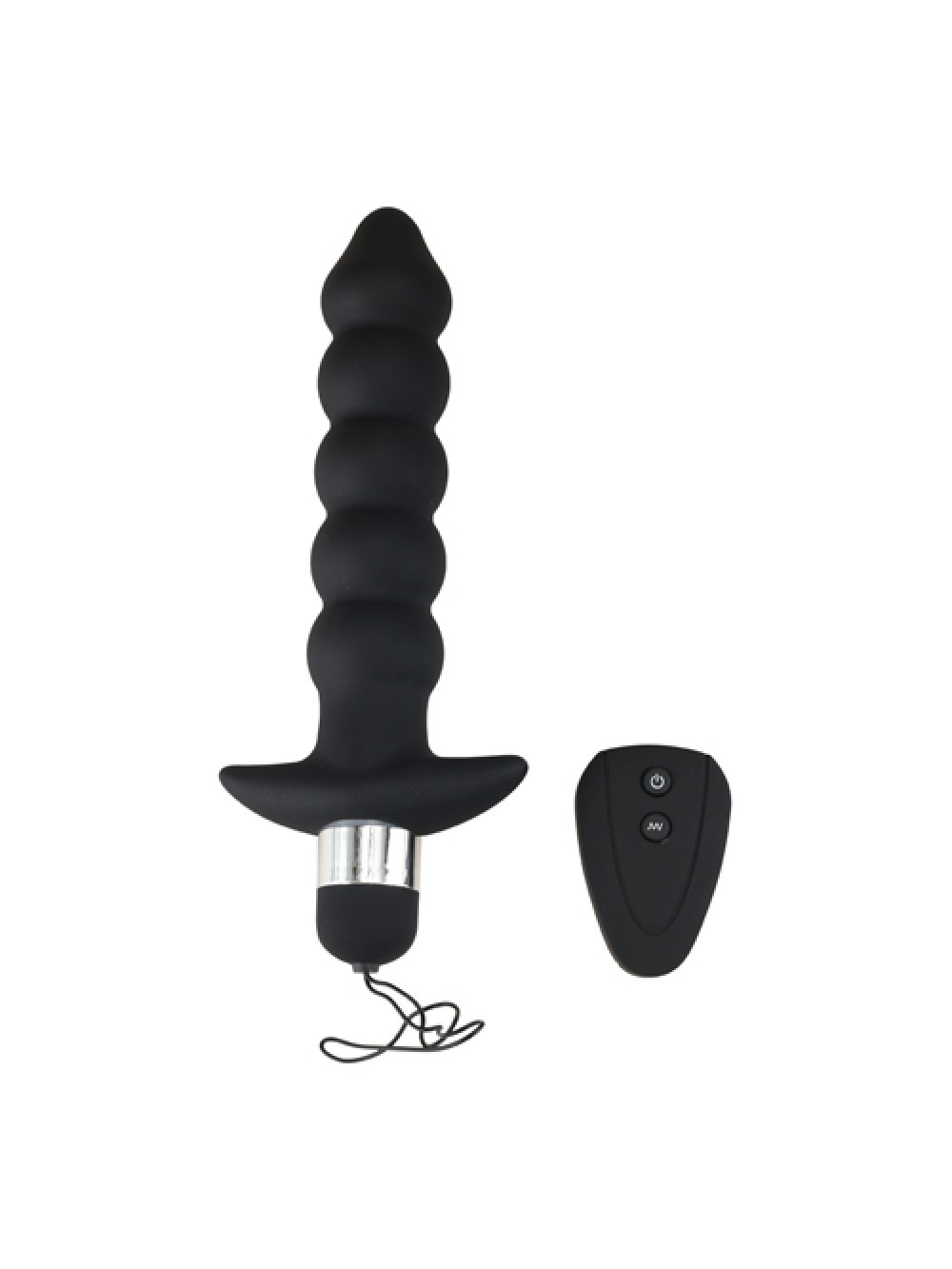 Wireless Black Vibrating Anal Beads with Remote