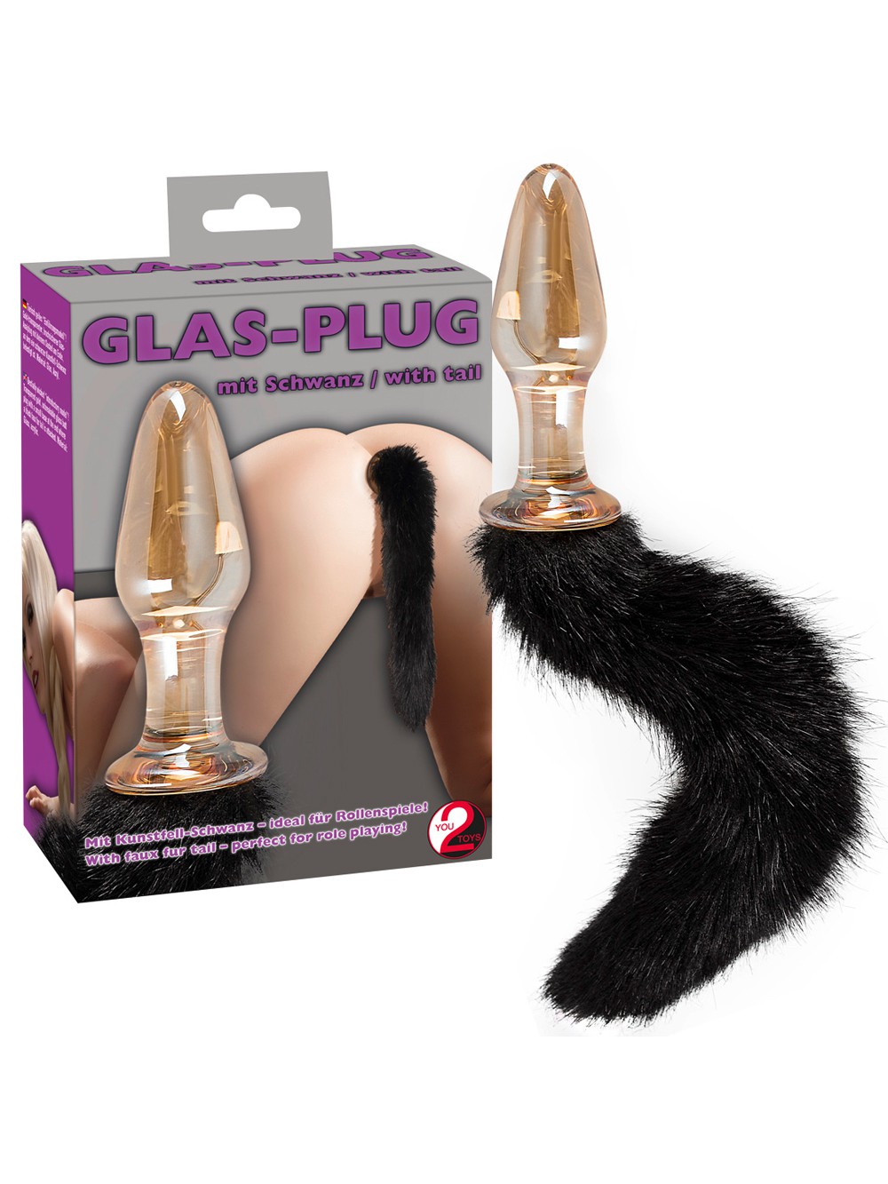 BLACK TAIL GLASS BUTTPLUG 
