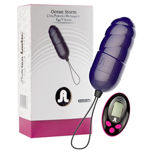 ADRIEN LASTIC OCEAN STORM RECHARGEABLE VIBRATING EGG REMOTE CONTROL DARK BLUE