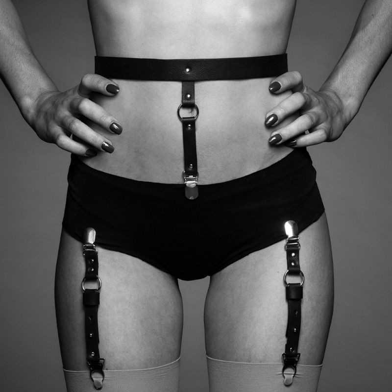 BIJOUX INDISCRETS MAZE SUSPENDERS & GARTERS BLACK