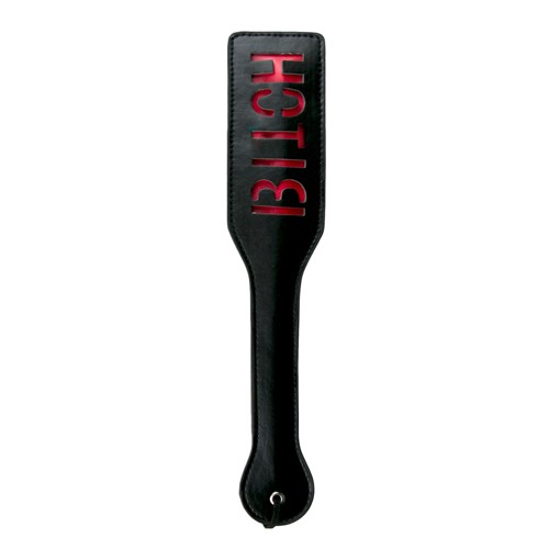 Black Leather Paddle - Bitch 8718627527450