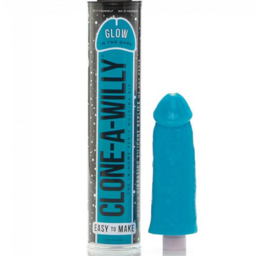 CLONE A WILLY  CLONE GLOW IN THE DARK BLUE VIBRATING KIT