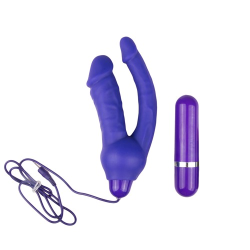 Double Realistic Vibrator - Purple 4024144588367