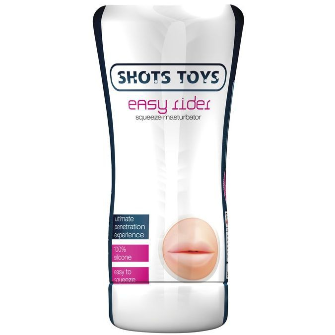 Shots Toys Masturbatore Realistico Easy Rider con Involucro Schiacciabile per Extra Stimolazione, Bocca