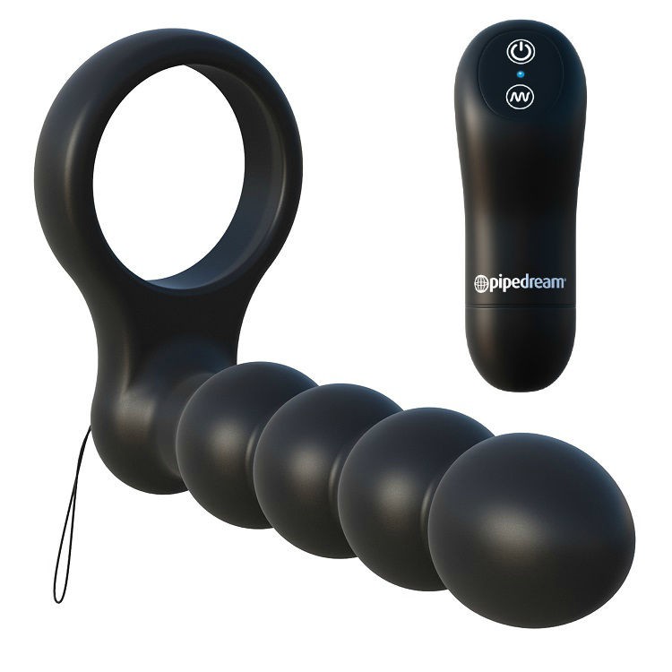 Pipedream Fantasy C Anello Fallico e Plug Anale Vibrante senza Fili Remote Control Double Penetrator, Nero - 1 Prodotto