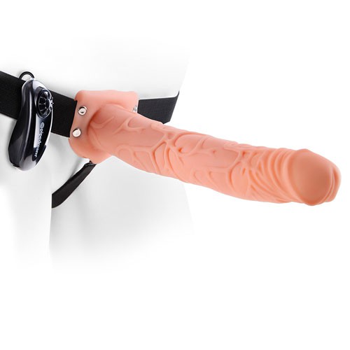 VIBRATORE STRAP-ON CAVO FETISH FANTASY SERIES 11 VIBRATING HOLLOW STRAP ON WITH BALLS FLESH