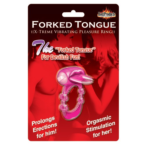 Lingua biforcuta vibrazione del silicone Cock Ring