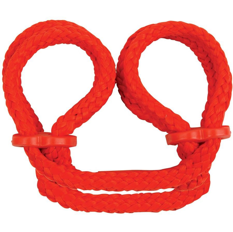 JAPANESE SILK LOVE ROPE ANKLE CUFFS RED