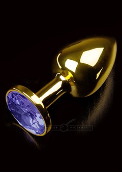 SEX TOY - ANAL TOY - Buttplug: JEWELLERY SMALL GOLD BLUE