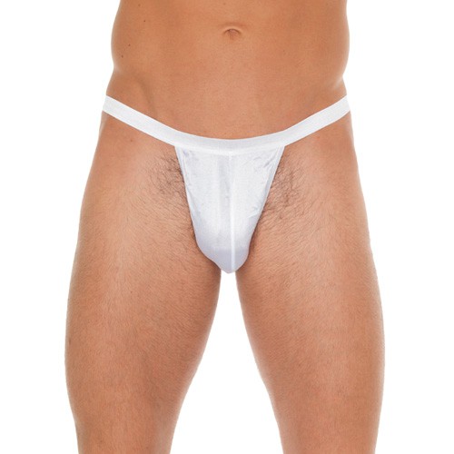 Uomo Bianco G-stringa con Piccolo Bianco Pouch