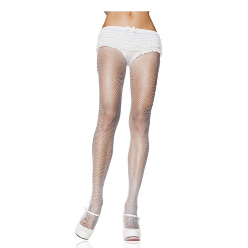 Nylon Fishnet Pantyhose - White 714718015644