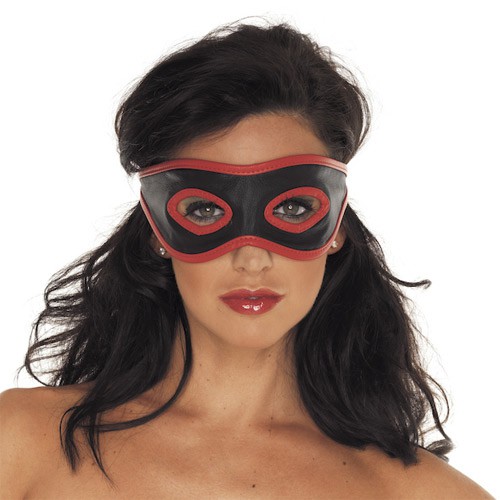 Maschera di cuoio rosso e nero