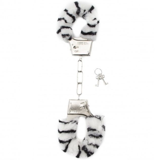 Furry Handcuff - Zebra