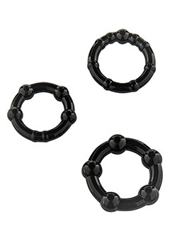 KIT 3 ANELLI FALLICI BE ON THE BALL BLACK