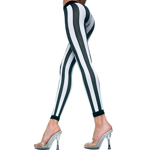 Vertical Striped Leggings - Black/White 849450016687