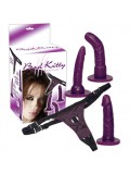STRAP-ON WITH 3 DILDOS BAD KITTY
